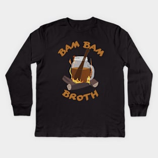 Bam Bam Broth Kids Long Sleeve T-Shirt